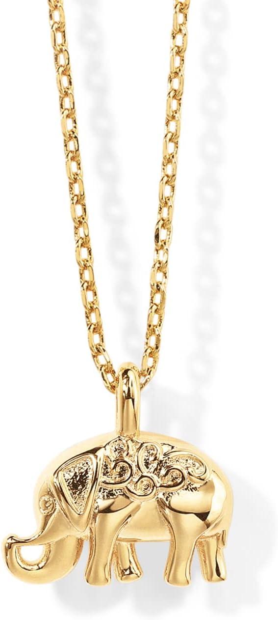 imagePAVOI 14K Gold Plated Dainty Cubic Zirconia Pendant Necklace for Women Dot Elephant Butterfly Pineapple Lock Knot Palm Tree Bow Smiley Pendant Layering Chain NecklacesYellow Gold