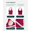 PAVOI ACTIVE Workout Halter Tops for Women Built in Bra – Low Support V Neck Backless Sports Tank Top Shelf Bra – HiPerform(Berry)