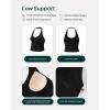 PAVOI ACTIVE Workout Halter Tops for Women Built in Bra – Low Support V Neck Backless Sports Tank Top Shelf Bra – HiPerform(Black)