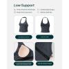 PAVOI ACTIVE Workout Halter Tops for Women Built in Bra – Low Support V Neck Backless Sports Tank Top Shelf Bra – HiPerform(Thunder)
