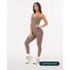 PAVOI ACTIVE Workout One Piece Jumpsuits for Women | Adjustable Straps Low Back Shelf Bra Full-Length Gym Romper | HiPerform(Teak)