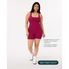 PAVOI ACTIVE Workout One-Piece for Women – Square Neck Gym Bodysuit Built-In Shelf Bra 5″ Romper Jumpsuit Shorts – HiPerform(Berry)