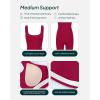 PAVOI ACTIVE Workout One-Piece for Women – Square Neck Gym Bodysuit Built-In Shelf Bra 5″ Romper Jumpsuit Shorts – HiPerform(Berry)