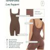 PAVOI ACTIVE Workout One-Piece for Women – Square Neck Gym Bodysuit Built-In Shelf Bra 5″ Romper Jumpsuit Shorts – HiPerform(Navy Blue)