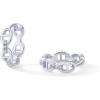 PAVOI 14K Gold Plated Sterling Silver Posts Cubic Zirconia Chained Huggie Earrings for Women | Small CZ Chain Hoops(White Gold)