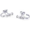 PAVOI 18K Gold Plated 925 Sterling Silver Posts Cubic Zirconia Half Huggie Earrings | Small Hoop Earrings for Women | Constellation Baguette CZ Dainty Stud Cuff Earring(White Gold)