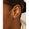 PAVOI 18K Gold Plated 925 Sterling Silver Posts Cubic Zirconia Half Huggie Earrings | Small Hoop Earrings for Women | Constellation Baguette CZ Dainty Stud Cuff Earring(Yellow Gold)