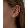 PAVOI 14K Gold Plated Stud Earrings for Women – Minimalist Gold Huggie Hoop Earrings with Round Cubic Zirconia – Hypoallergenic Dainty Trendy Jewelry(Yellow Gold)