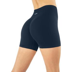 PAVOI ACTIVE Seamless Shorts | Sculpting Compression High Waisted 4.5″ & 6″ Scrunch Butt Ribbed SculptForm Biker Shorts(Midnight)