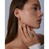 PAVOI Waterproof Reversible Chunky Hoop Earrings with Mixed Metals – 14K Gold Plated Thick Two Tone Hoop Earrings Two Ways – Stainless Steel Hypoallergenic Statement Jewelry – 12mm(18 Millimeters)
