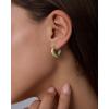 PAVOI Waterproof Reversible Chunky Hoop Earrings with Mixed Metals – 14K Gold Plated Thick Two Tone Hoop Earrings Two Ways – Stainless Steel Hypoallergenic Statement Jewelry – 12mm(18 Millimeters)