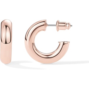 PAVOI Chunky Gold Hoop Earrings for Women, Lightweight 14K Gold Plated | Gold Hoops, Gold Plated Earrings, Womens Earrings, 14K Gold Hoop Earrings(Rose Gold)