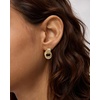 PAVOI Dangle CZ Knot Earrings for Women, 14K Plated Chunky Gold Earrings(White Gold)
