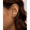 PAVOI Pack of 3 Huggie Earrings for Women, 14K Gold Plated Earring Stacks(White Gold)