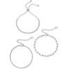 PAVOI Set of 3 Chain Bracelets for Women, 14K Gold Plated Dainty Bracelets(White Gold)