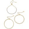 PAVOI Set of 3 Chain Bracelets for Women, 14K Gold Plated Dainty Bracelets(Yellow Gold)